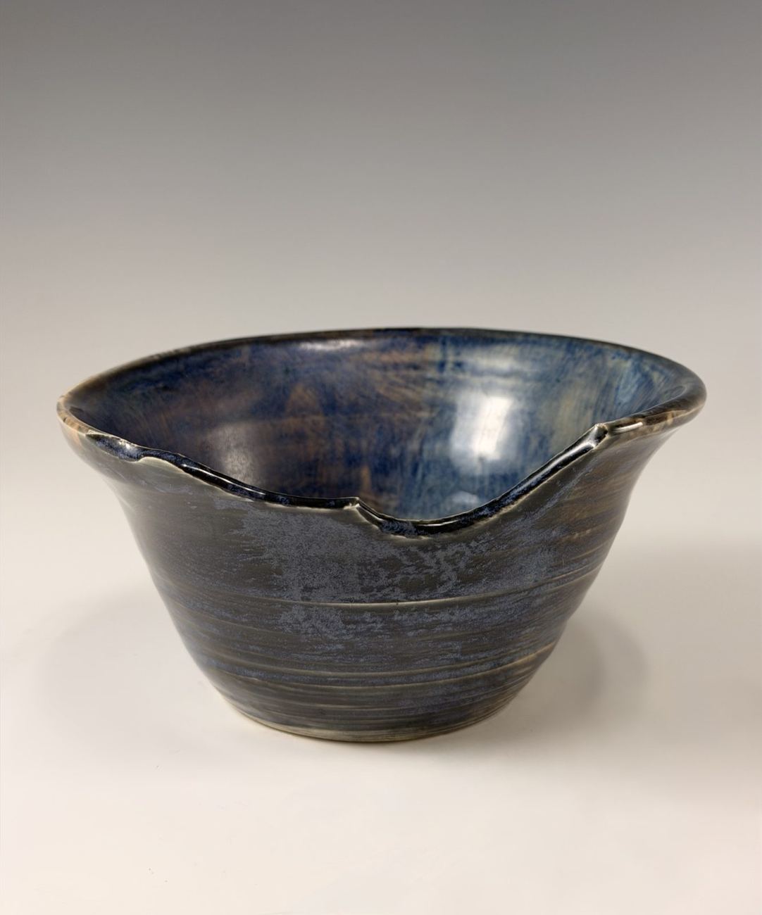 Deep cobalt pouring bowl